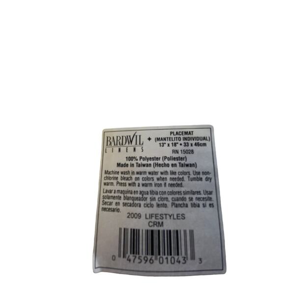 Set VTG Bardwil linens tablecloth 72x108 rectangle placemats Taiwan made - Picture 3 of 4